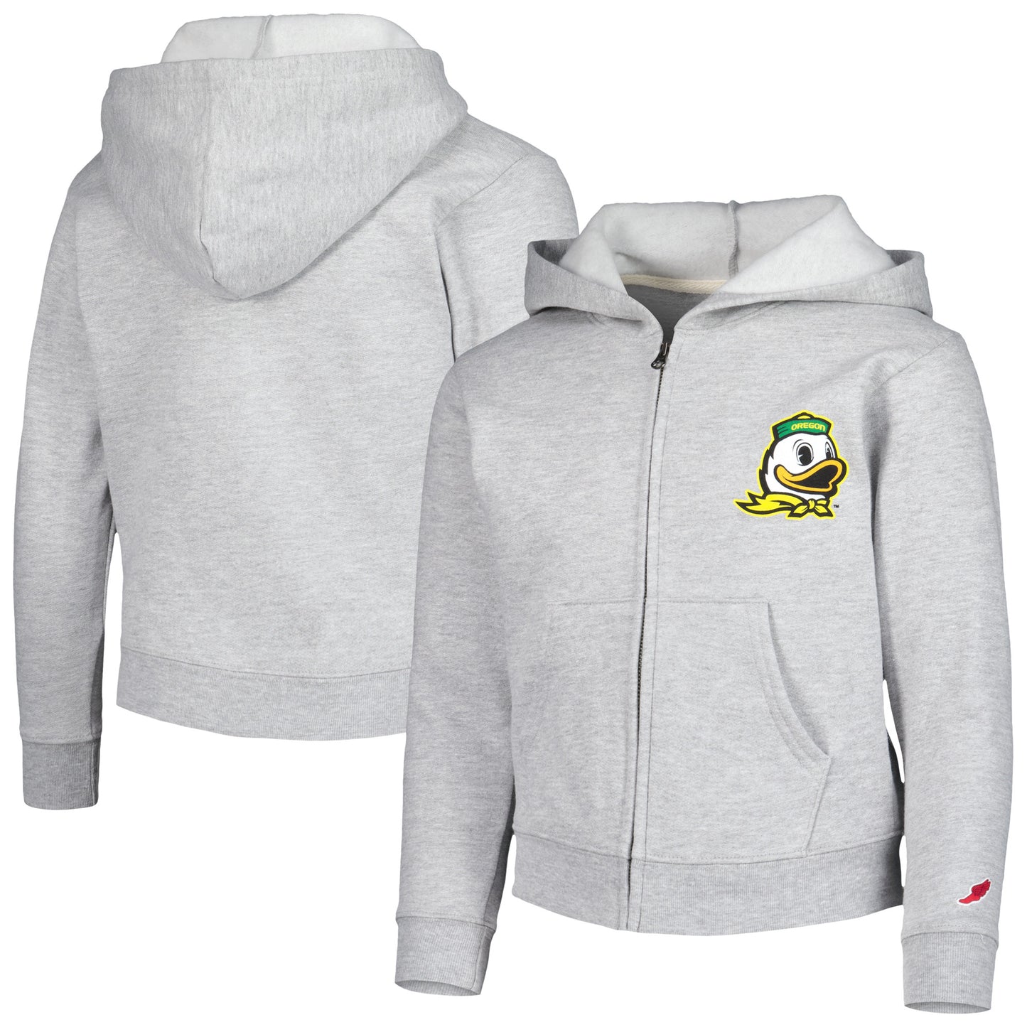 Youth League Collegiate Wear Heather Gray Oregon Ducks Full-Zip Hoodie