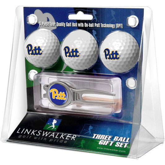 Pitt Panthers 3-Ball Golf Ball Gift Set with Kool Divot Tool