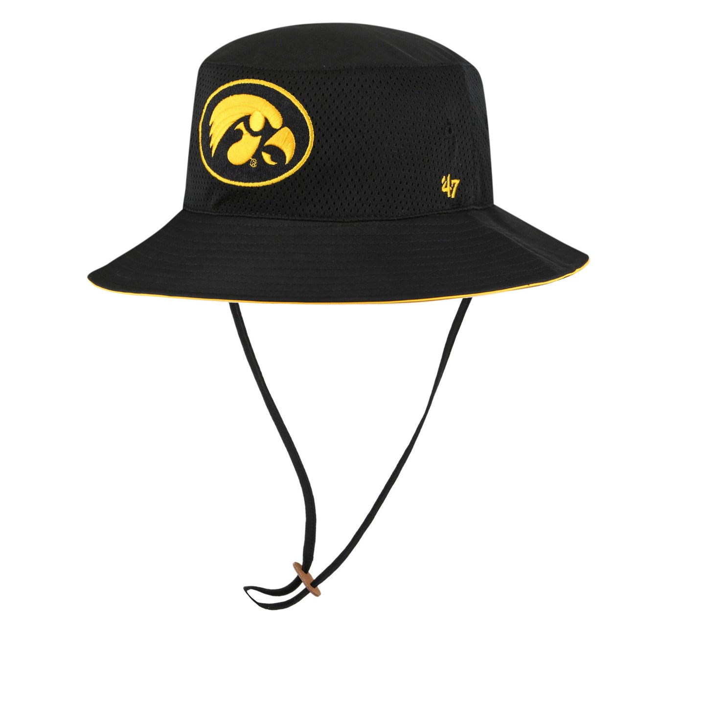 Men's '47  Black Iowa Hawkeyes Panama Pail Bucket Hat