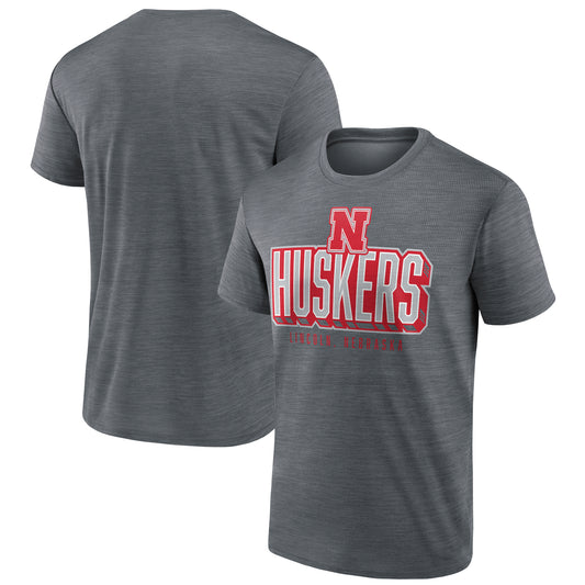 Men's Fanatics Heather Gray Nebraska Huskers Mascot Depth T-Shirt