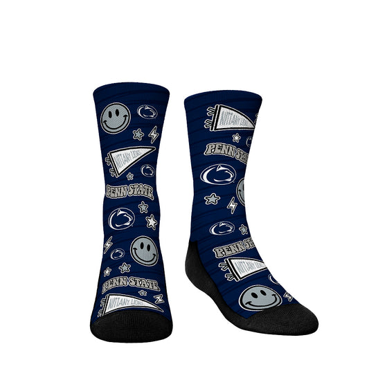 Youth Rock Em Socks Penn State Nittany Lions Smiley Stickers Crew Socks