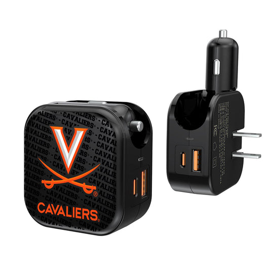 Virginia Cavaliers Team Logo Dual Port USB Car & Home Charger