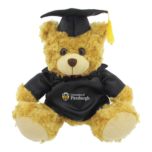 Black/Brown Pitt Panthers 12'' Graduation Plush Bear