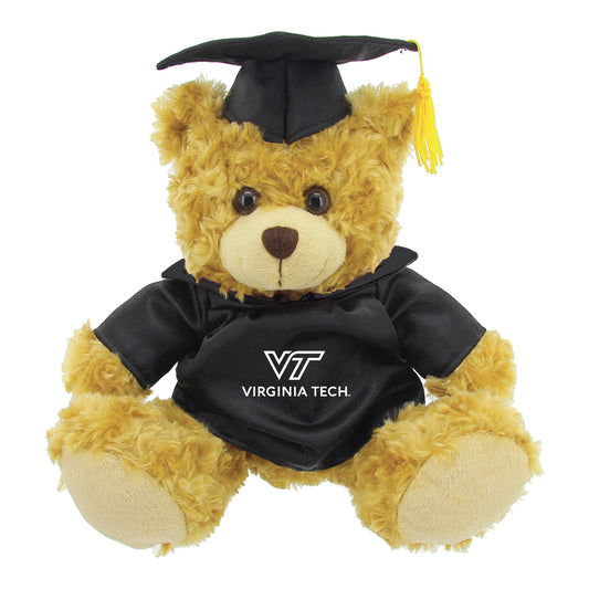 Black/Brown Virginia Tech Hokies 12'' Graduation Plush Bear