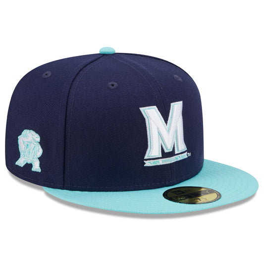 Men's New Era Navy/Light Blue Maryland Terrapins 59FIFTY Fitted Hat