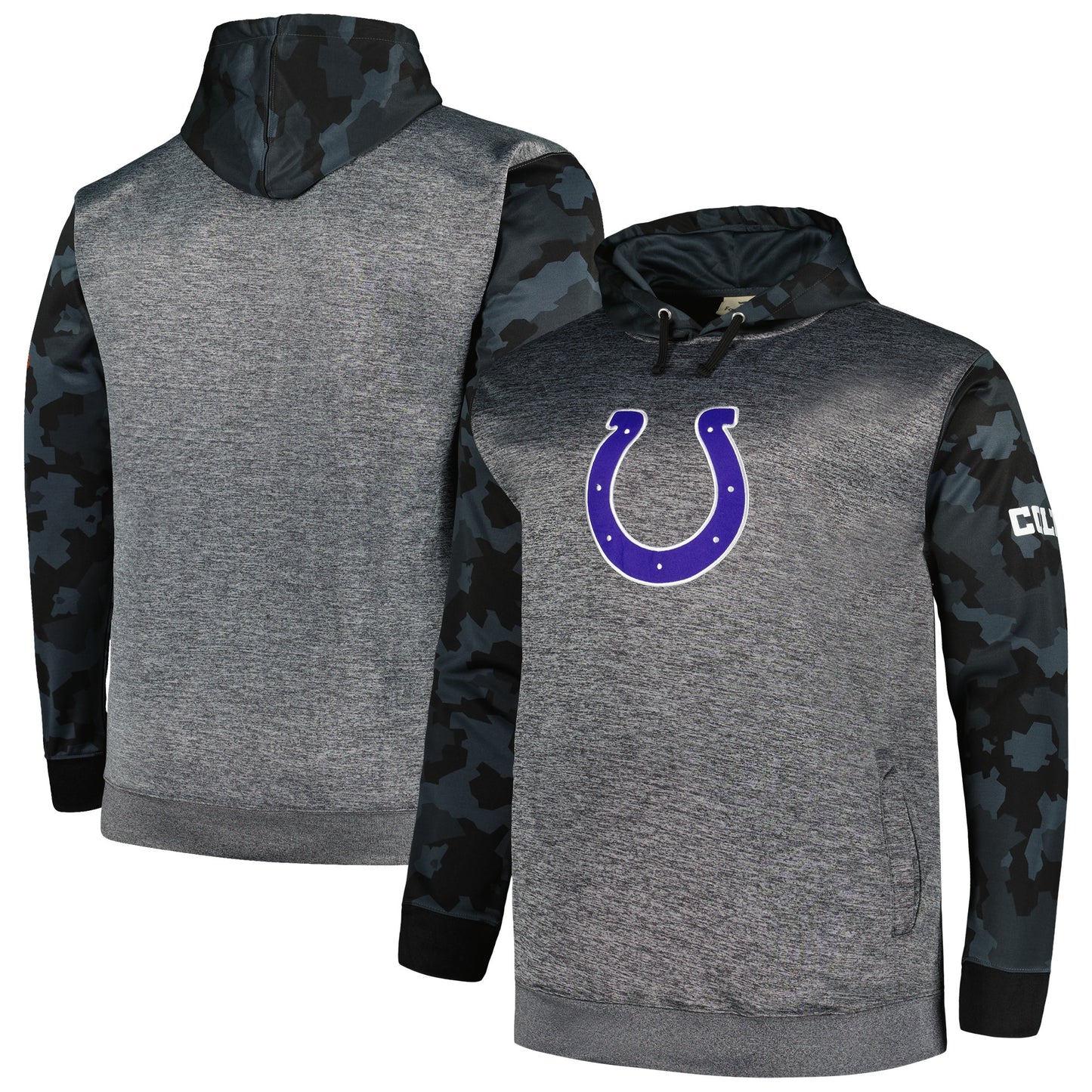 Men's Fanatics Heather Charcoal Indianapolis Colts Big & Tall Camo Pullover Hoodie