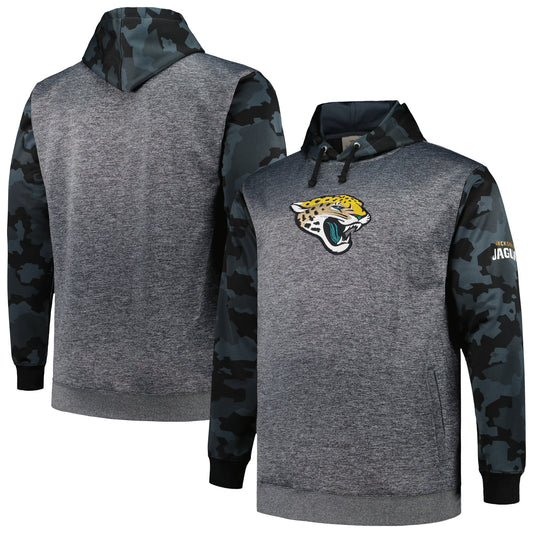 Men's Fanatics Heather Charcoal Jacksonville Jaguars Big & Tall Camo Pullover Hoodie