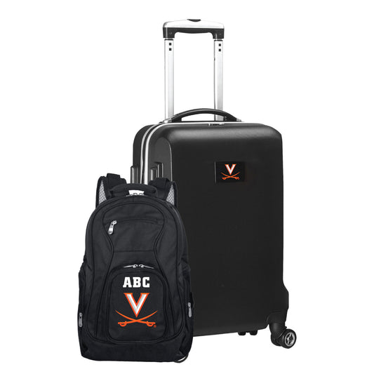 MOJO Black Virginia Cavaliers Personalized Deluxe 2-Piece Backpack & Carry-On Set