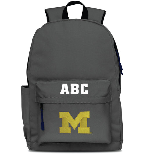 MOJO Gray Michigan Wolverines Personalized Campus Laptop Backpack