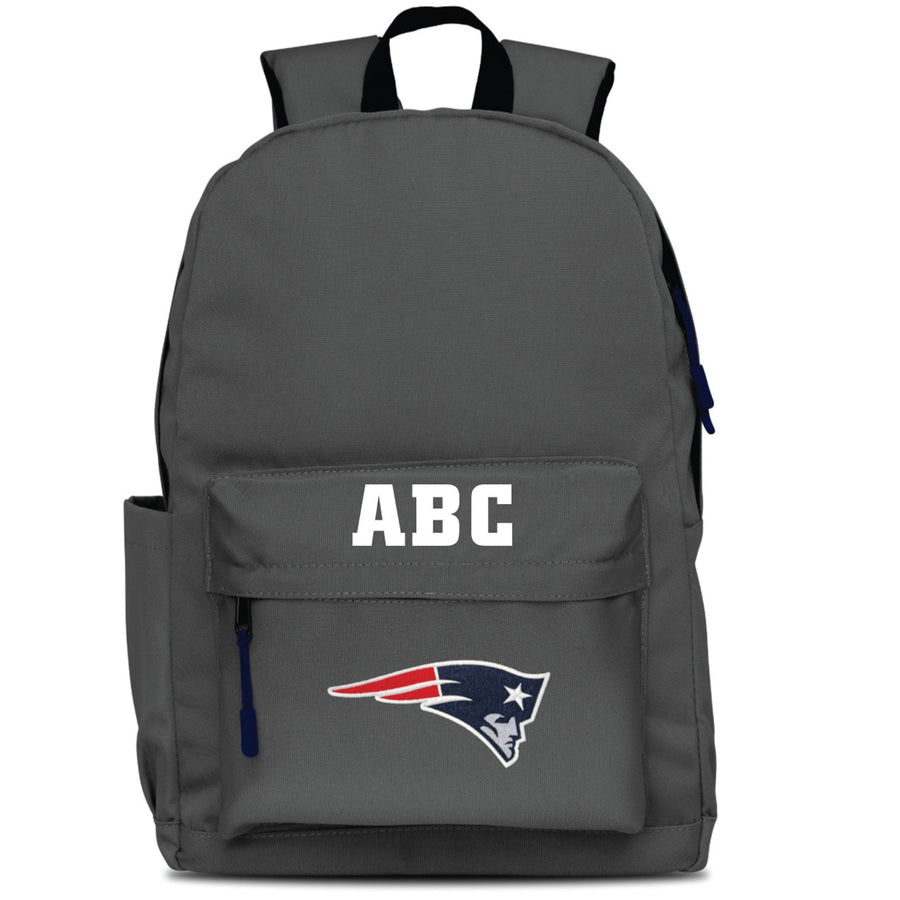 MOJO Gray New England Patriots Personalized Campus Laptop Backpack