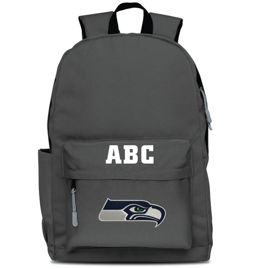 MOJO Gray Seattle Seahawks Personalized Campus Laptop Backpack