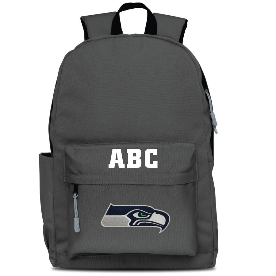 MOJO Gray Seattle Seahawks Personalized Campus Laptop Backpack