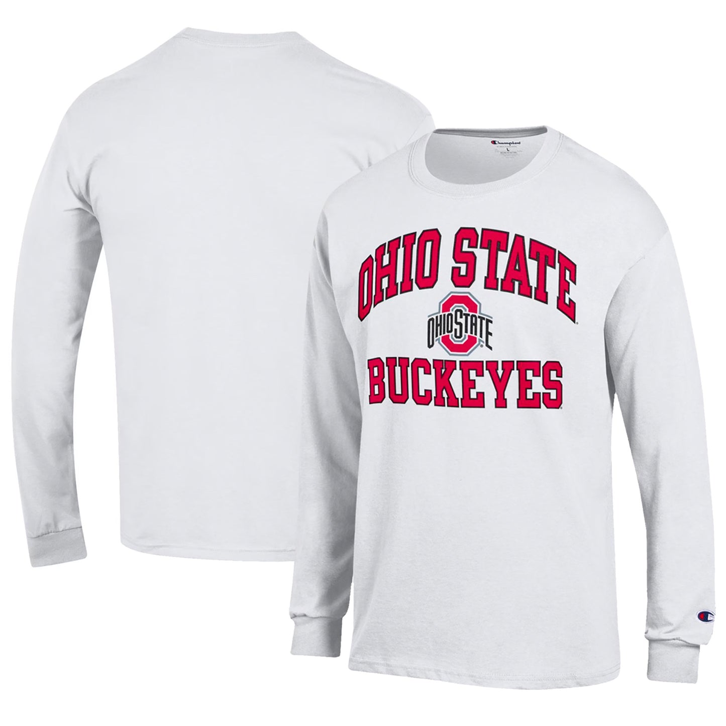 Men's Champion White Ohio State Buckeyes High Motor Long Sleeve T-Shirt