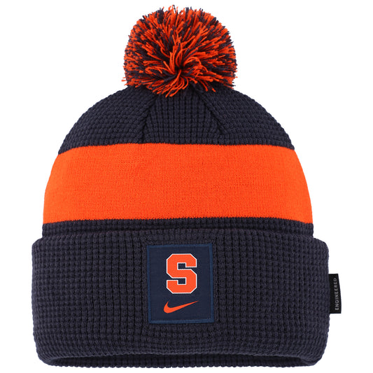 Youth Nike Navy Syracuse Orange Cuffed Knit Hat with Pom