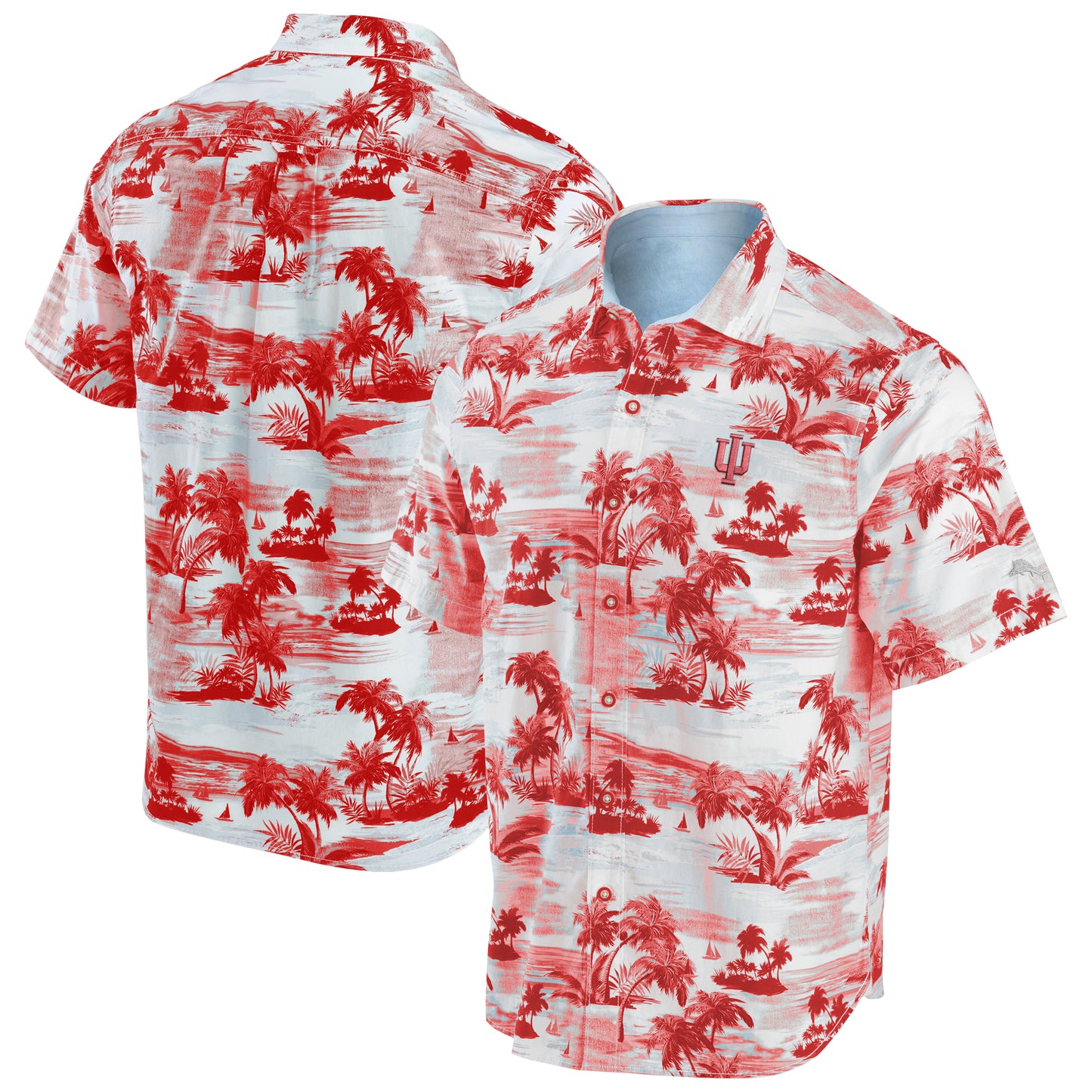 Men's Tommy Bahama Crimson Indiana Hoosiers Tropical Horizons Button-Up Shirt
