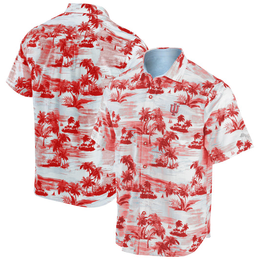Men's Tommy Bahama Crimson Indiana Hoosiers Tropical Horizons Button-Up Shirt