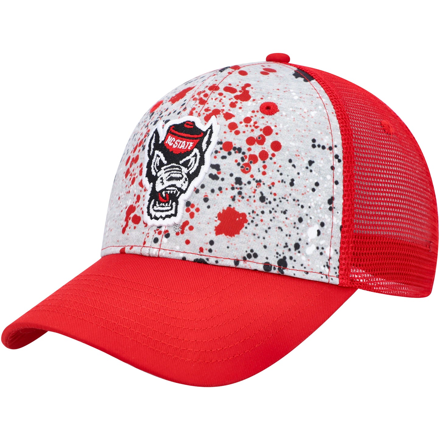 Men's Colosseum  Gray/Red NC State Wolfpack Love Fern Trucker Snapback Hat