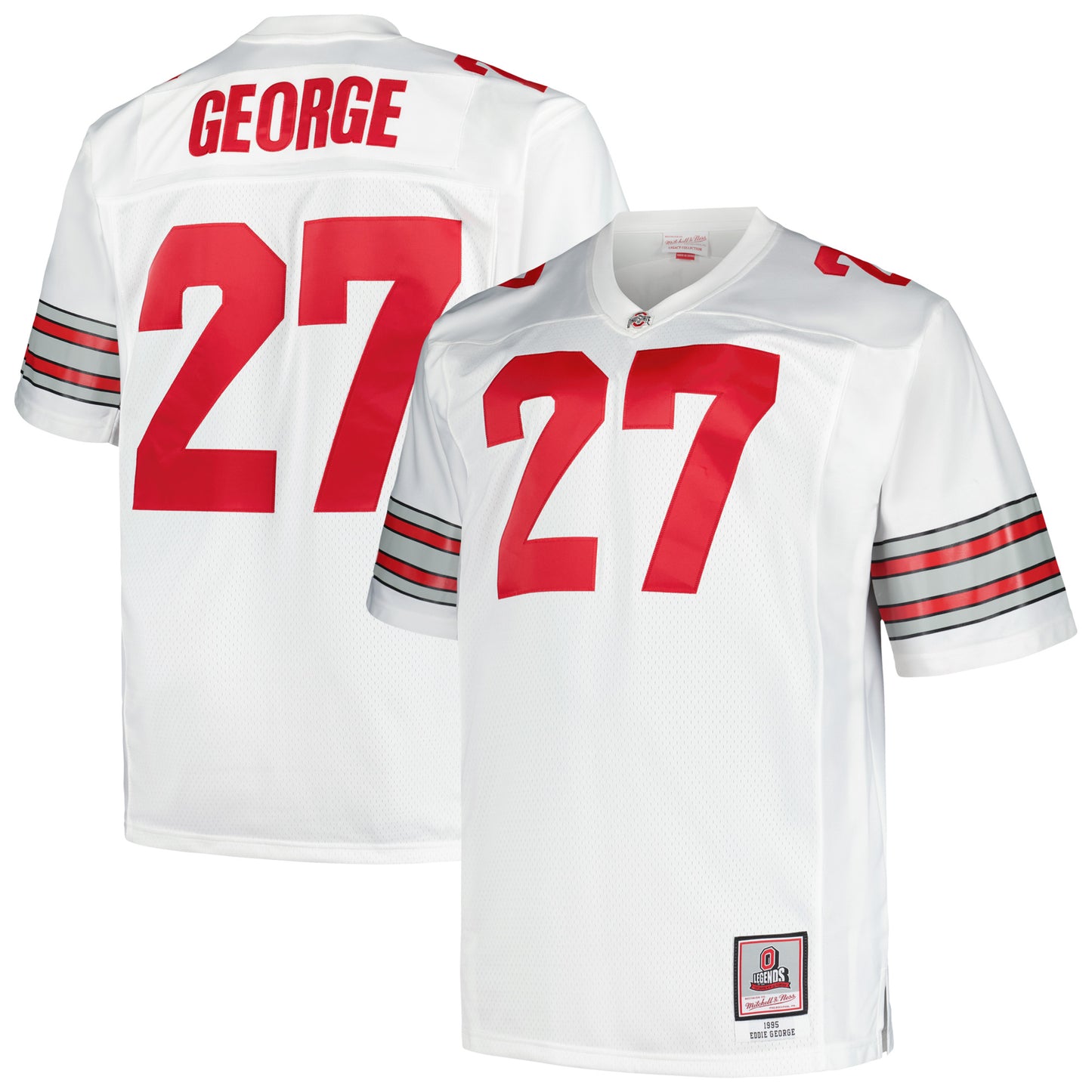 Men's Mitchell & Ness Eddie George White Ohio State Buckeyes Big & Tall Legacy Jersey