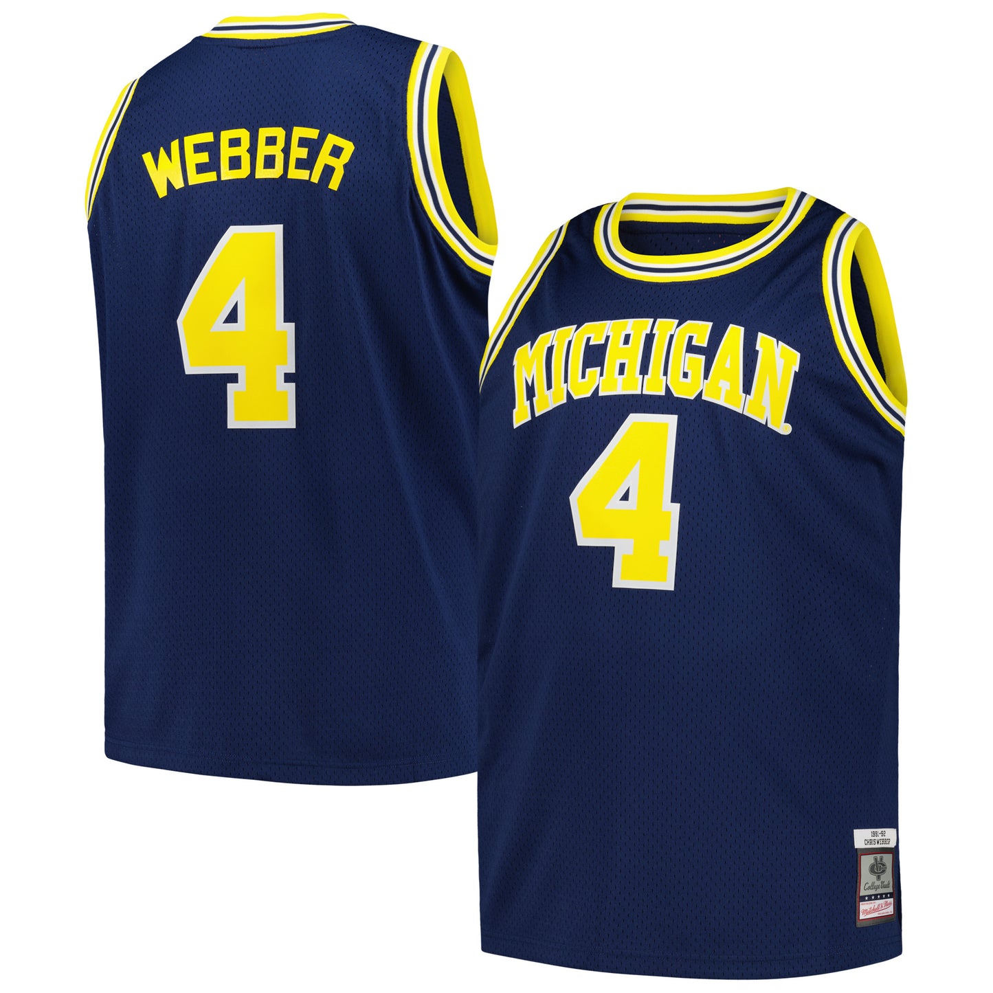 Men's Mitchell & Ness Chris Webber Navy Michigan Wolverines 1991/92 Big & Tall Swingman Jersey