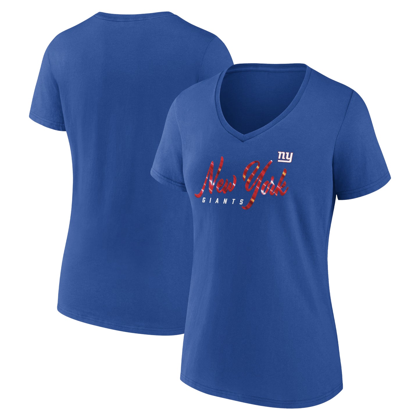 Women's Fanatics Royal New York Giants Shine Time V-Neck T-Shirt