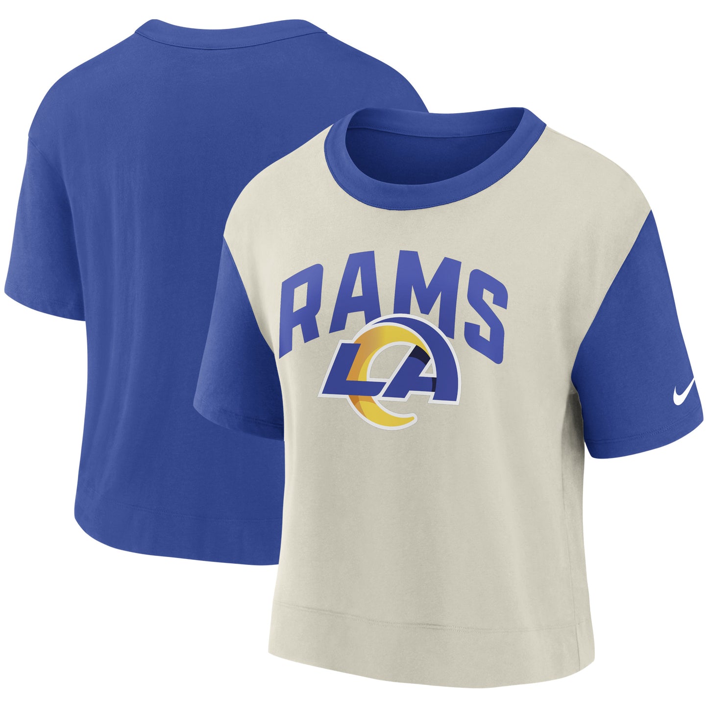 Women's Nike Royal/Bone Los Angeles Rams High Hip Fashion T-Shirt