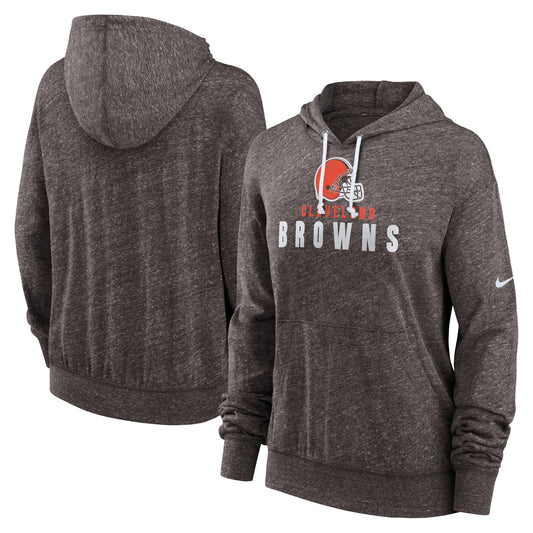 Women's Nike Brown Cleveland Browns Plus Size Gym Vintage Pullover Hoodie