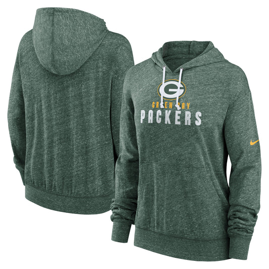 Women's Nike Green Green Bay Packers Plus Size Gym Vintage Pullover Hoodie