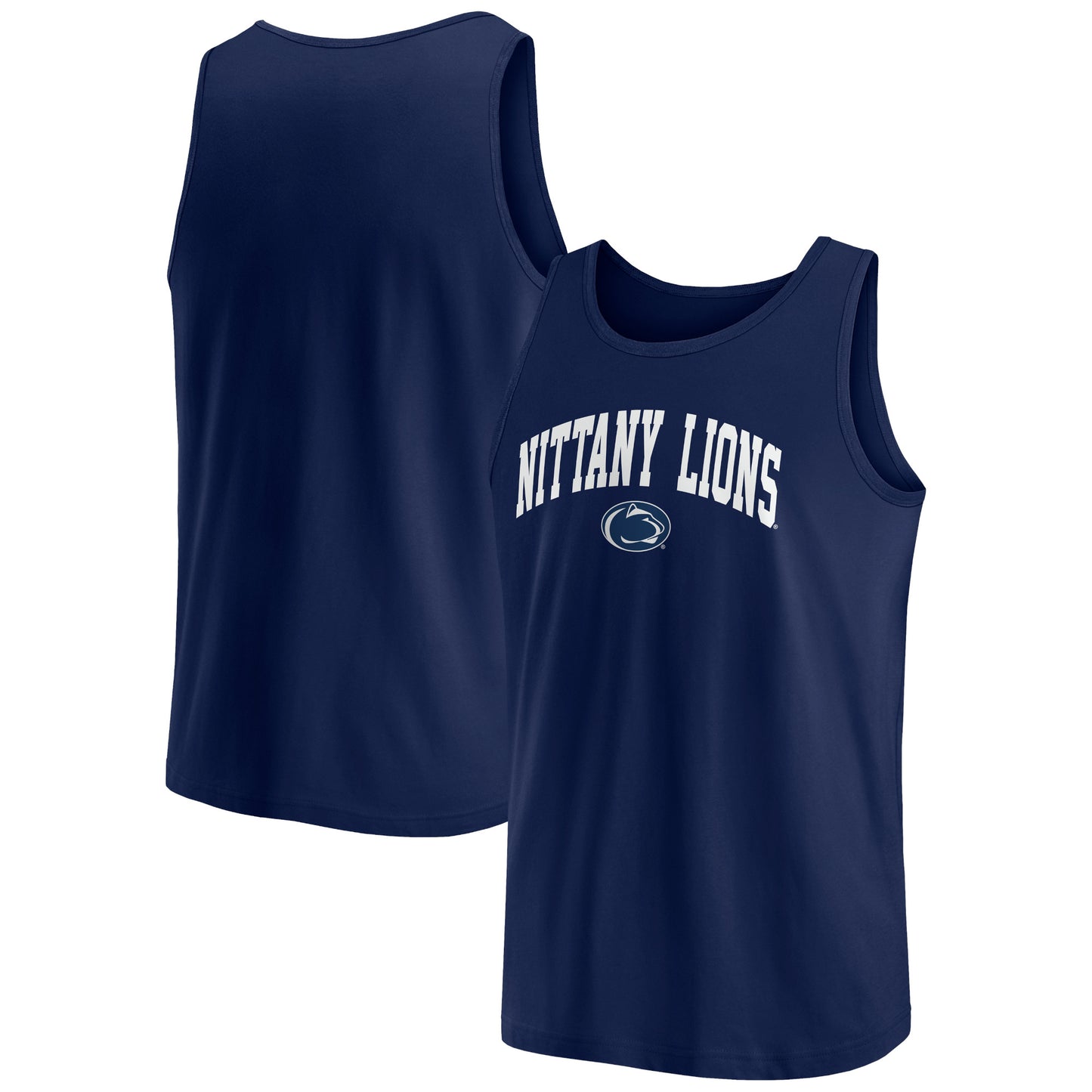 Men's Fanatics  Navy Penn State Nittany Lions Block Arch Tank Top