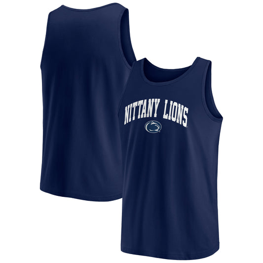 Men's Fanatics  Navy Penn State Nittany Lions Block Arch Tank Top