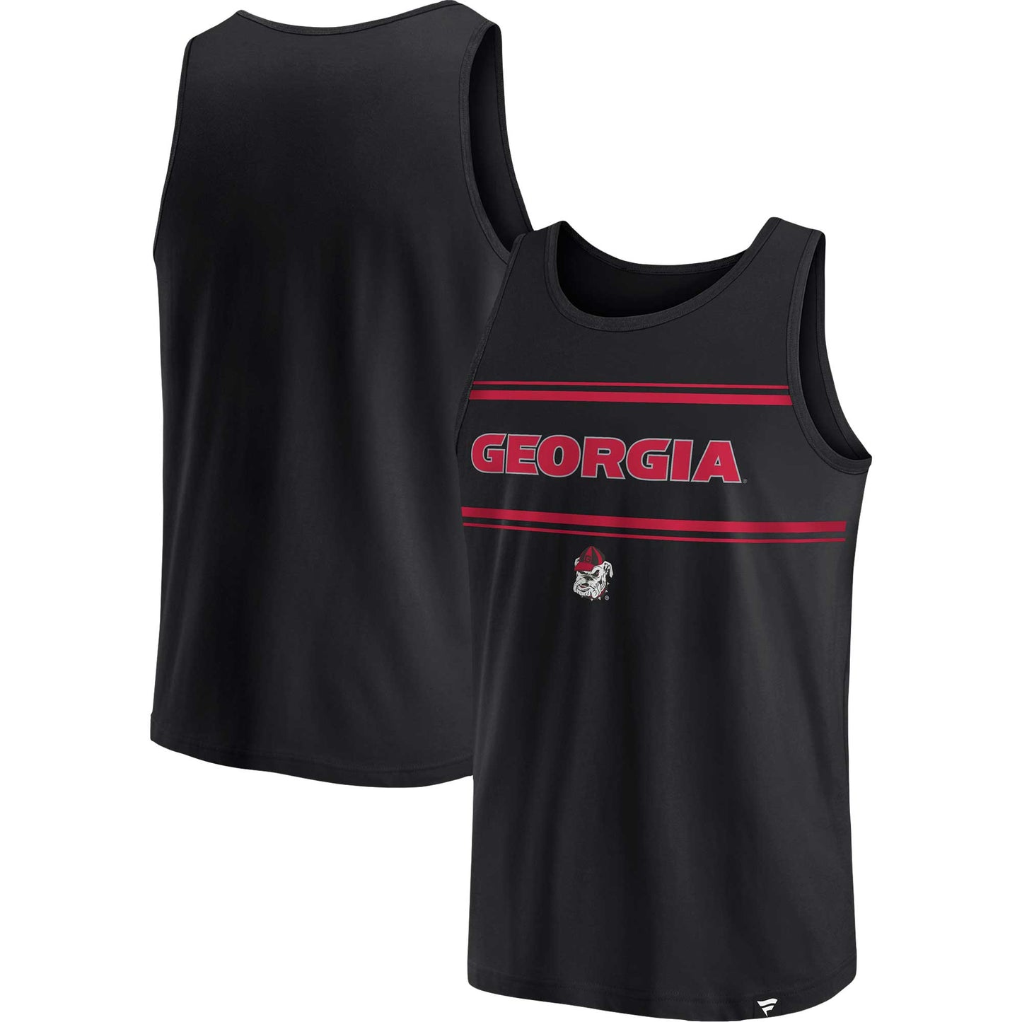 Men's Fanatics Black Georgia Bulldogs Stripe Block Tank Top