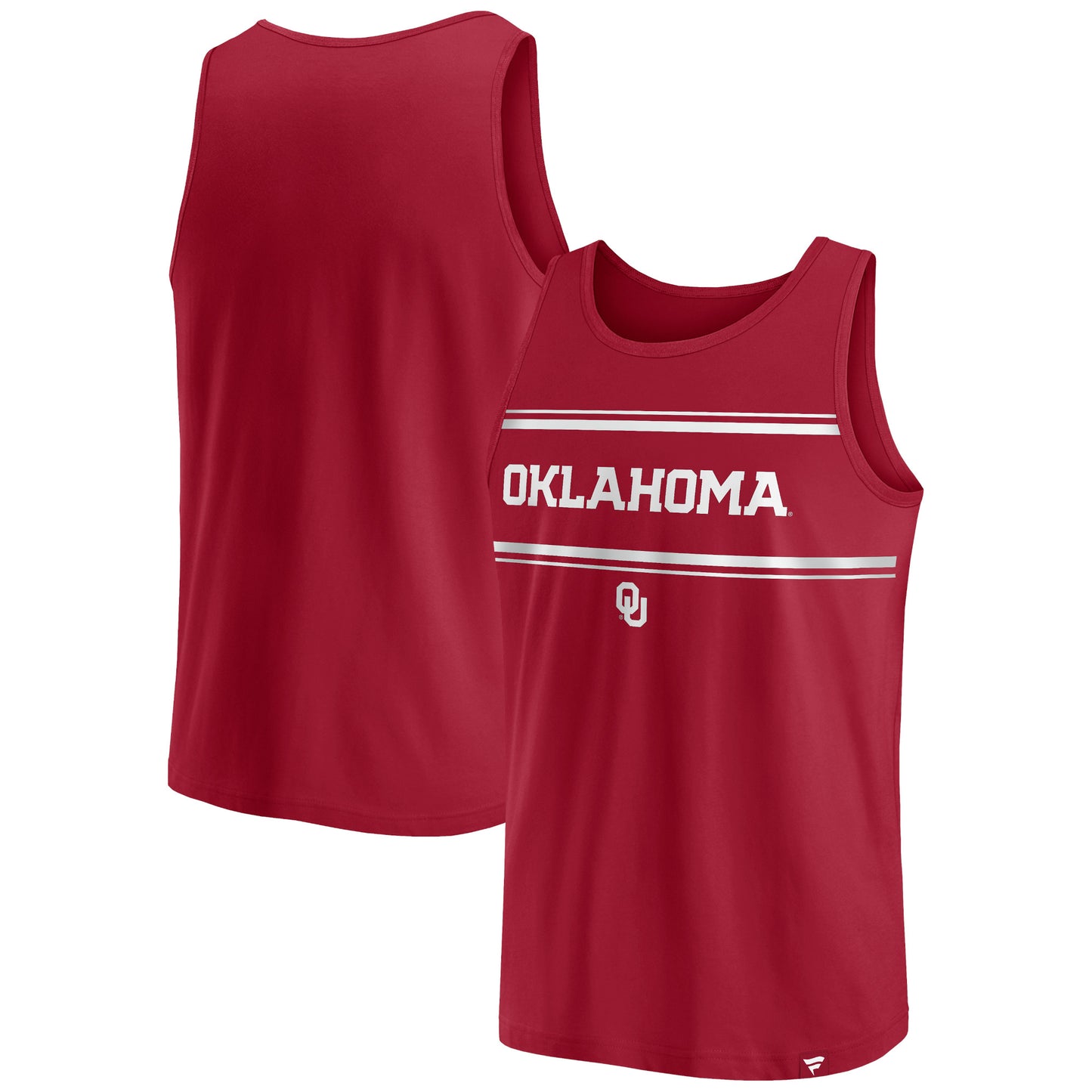 Men's Fanatics Crimson Oklahoma Sooners Stripe Block Tank Top