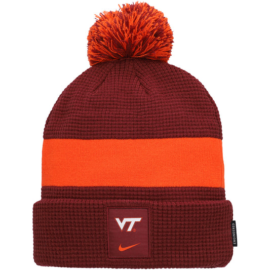 Men's Nike Maroon Virginia Tech Hokies Sideline Team Cuffed Knit Hat with Pom