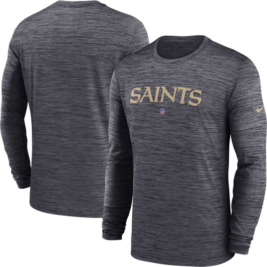 Men's Nike  Black New Orleans Saints Sideline Team Velocity Performance Long Sleeve T-Shirt