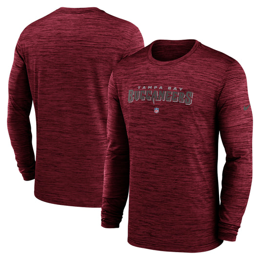 Men's Nike  Red Tampa Bay Buccaneers Sideline Team Velocity Performance Long Sleeve T-Shirt