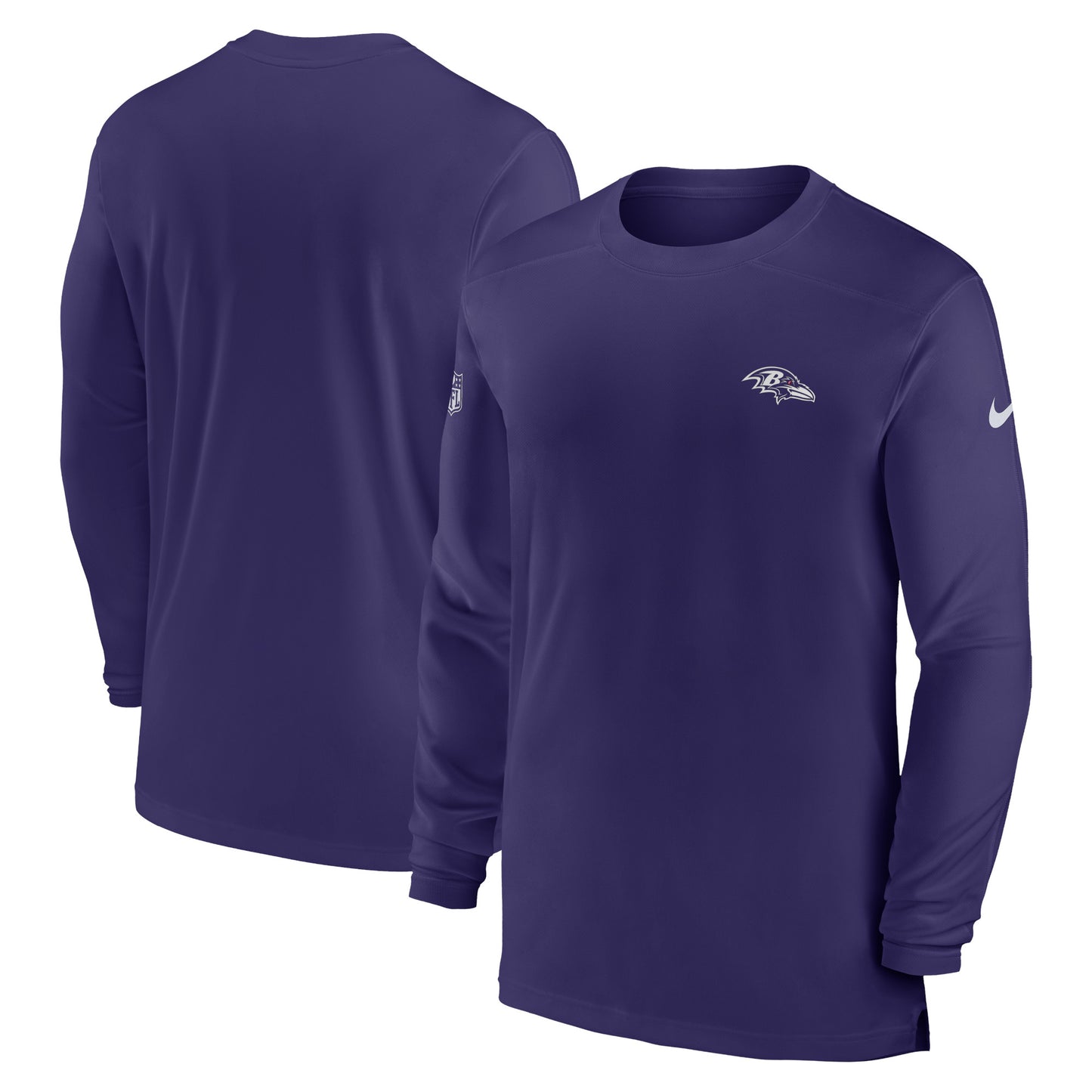 Men's Nike Purple Baltimore Ravens Sideline Coach Performance Long Sleeve T-Shirt