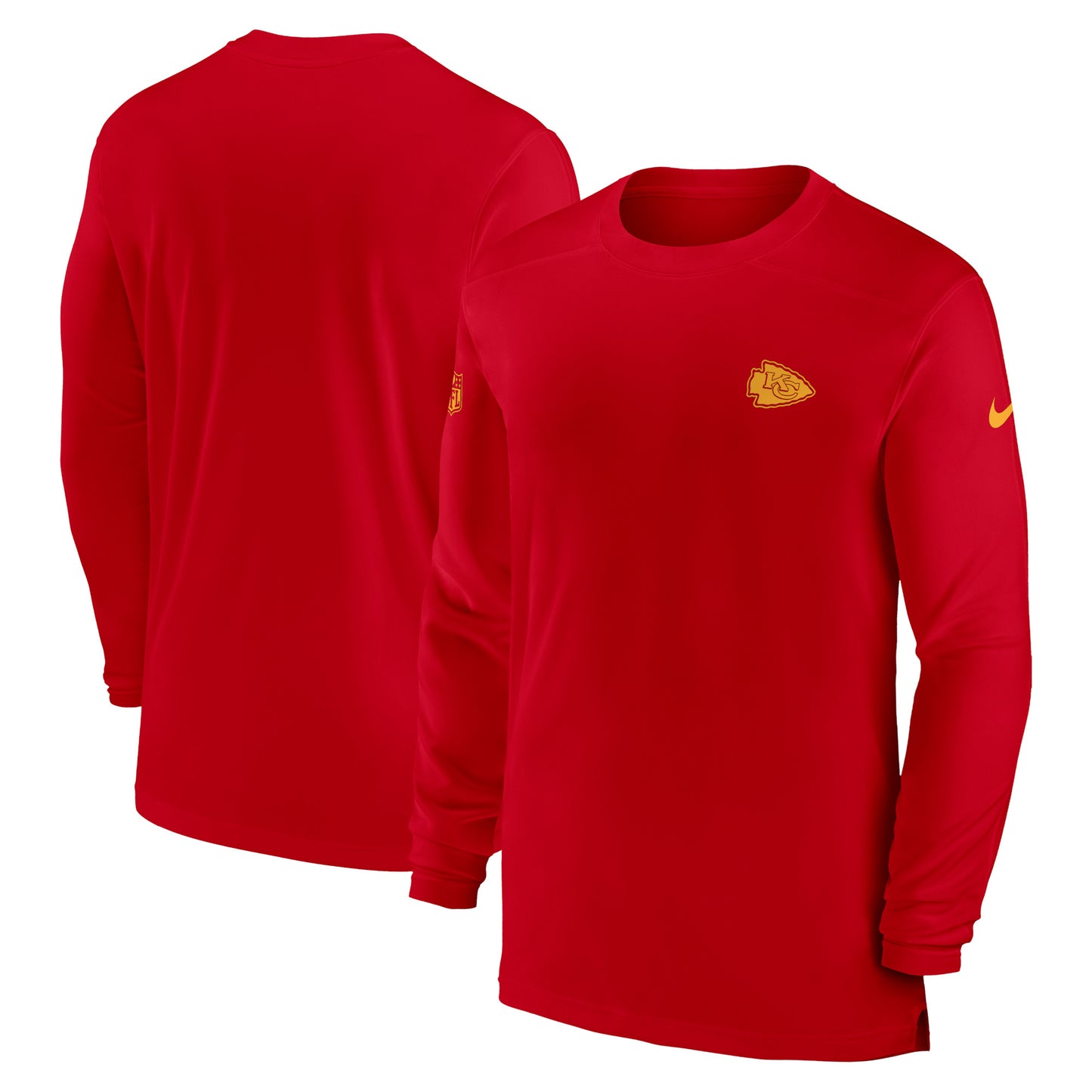 Men's Nike Red Kansas City Chiefs Sideline Coach Performance Long Sleeve T-Shirt