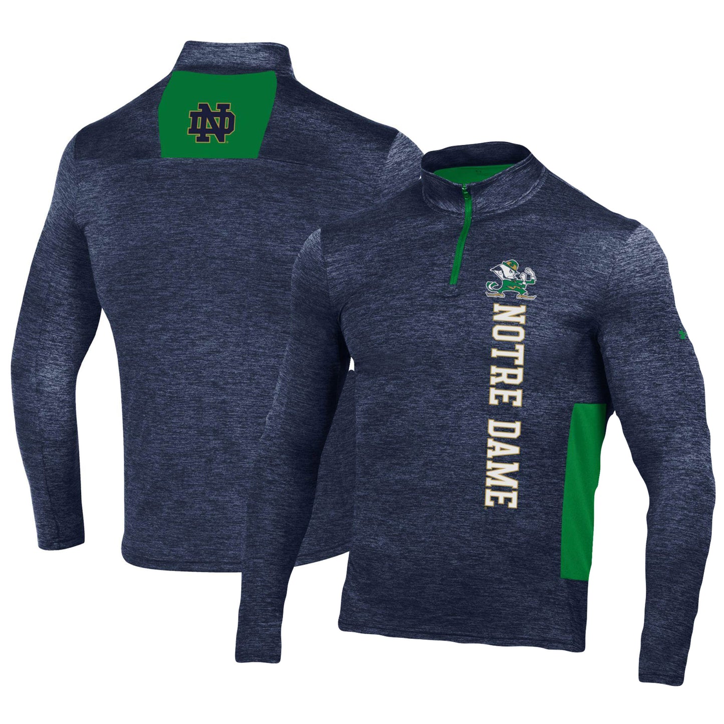 Men's Under Armour Navy Notre Dame Fighting Irish Gameday Twist Quarter-Zip Top