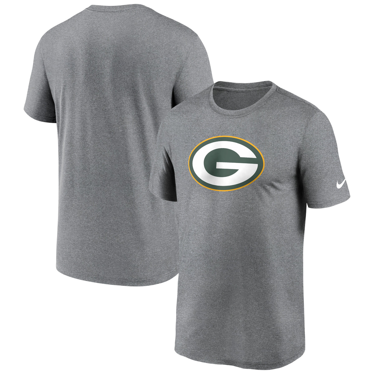 Men's Nike  Heather Charcoal Green Bay Packers Legend Logo Performance T-Shirt