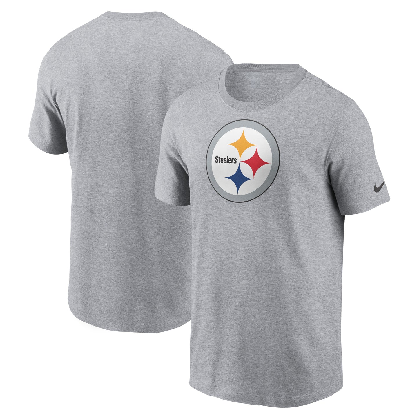 Men's Nike  Gray Pittsburgh Steelers Logo Essential T-Shirt