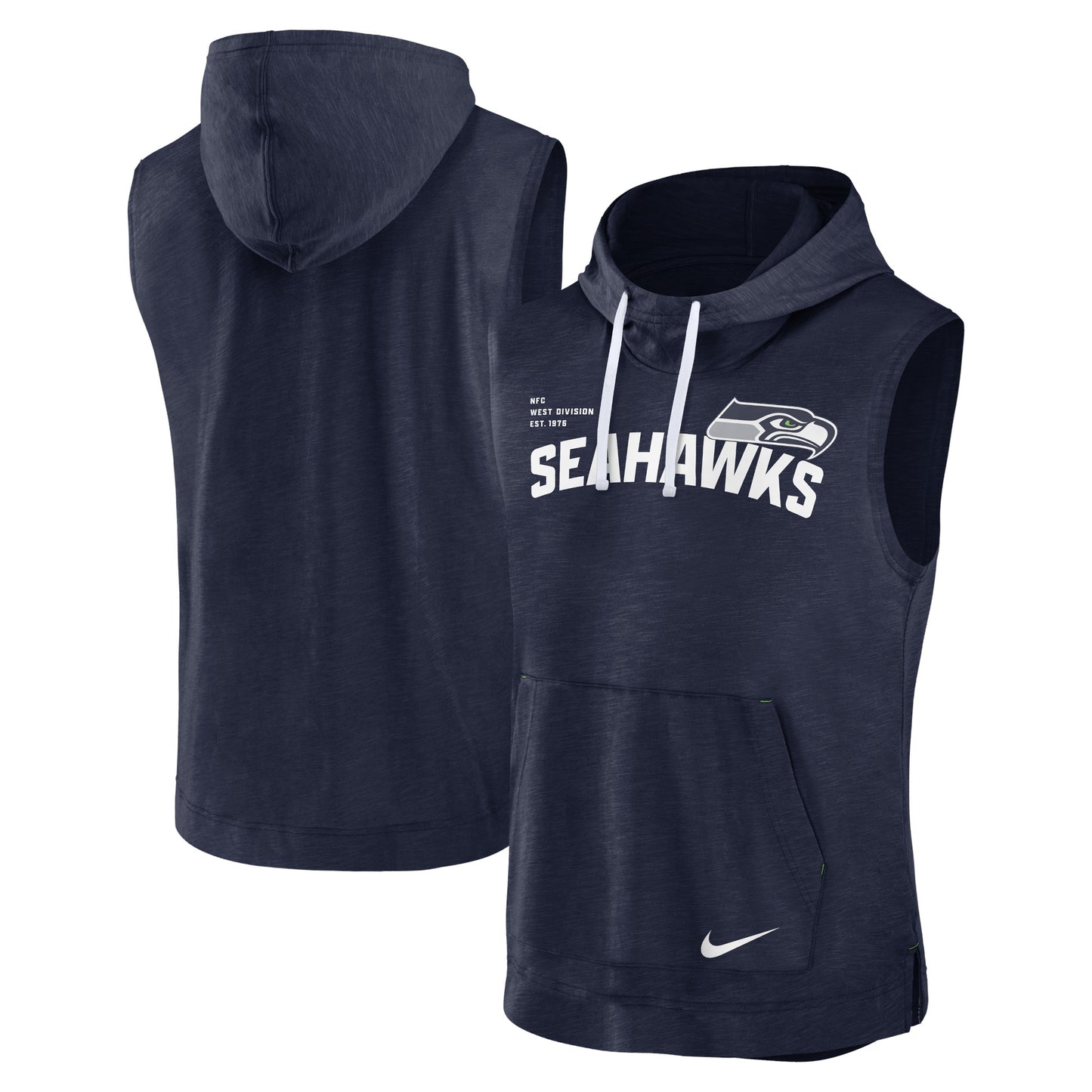 Men's Nike Navy Seattle Seahawks Sleeveless Pullover Hoodie