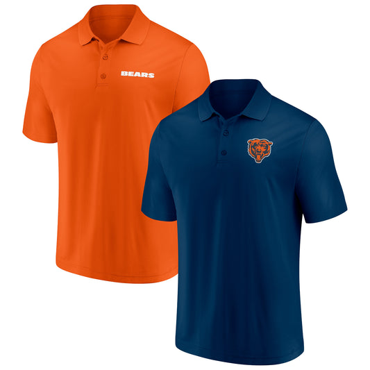 Men's Fanatics Navy/Orange Chicago Bears Dueling Two-Pack Polo Set