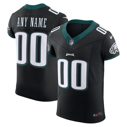 Men's Nike Black Philadelphia Eagles Alternate Vapor F.U.S.E. Elite Custom Jersey