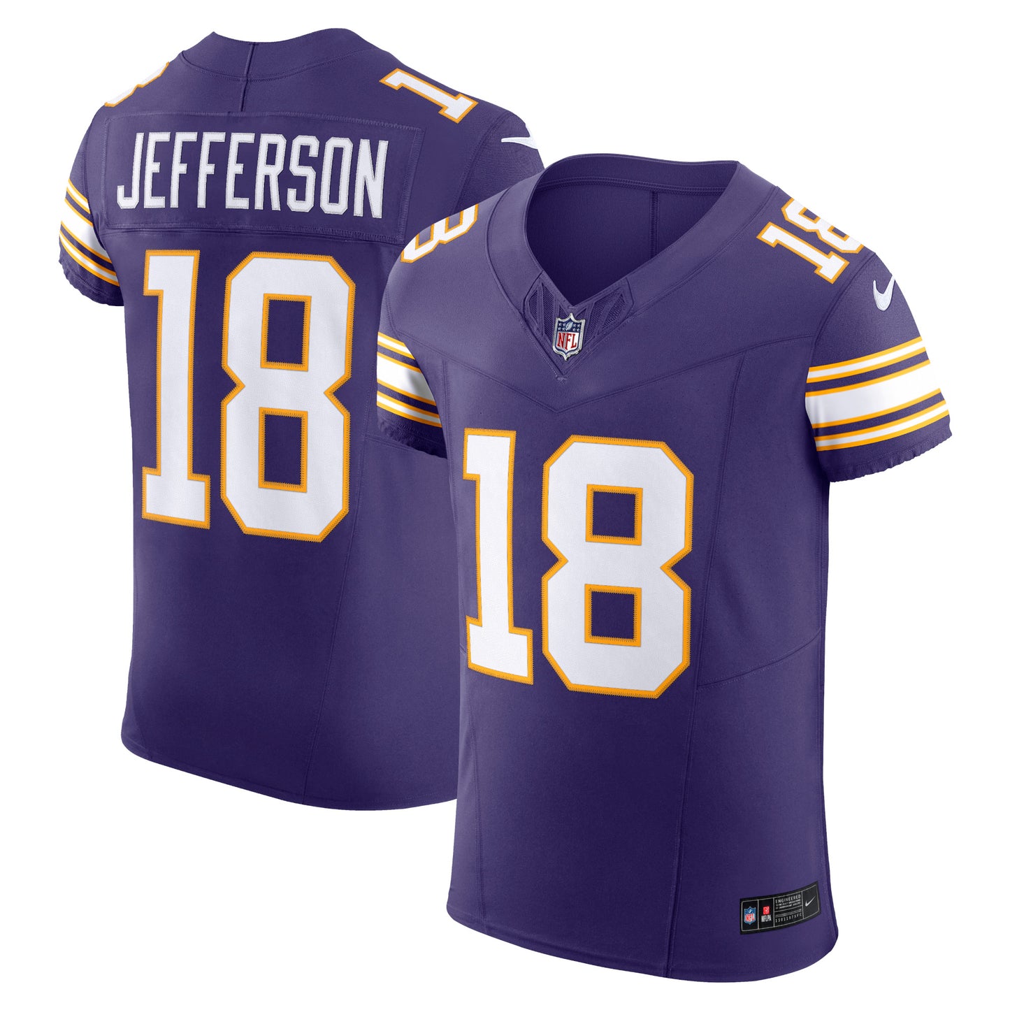 Men's Nike Justin Jefferson Purple Minnesota Vikings Alternate Vapor F.U.S.E. Elite Jersey