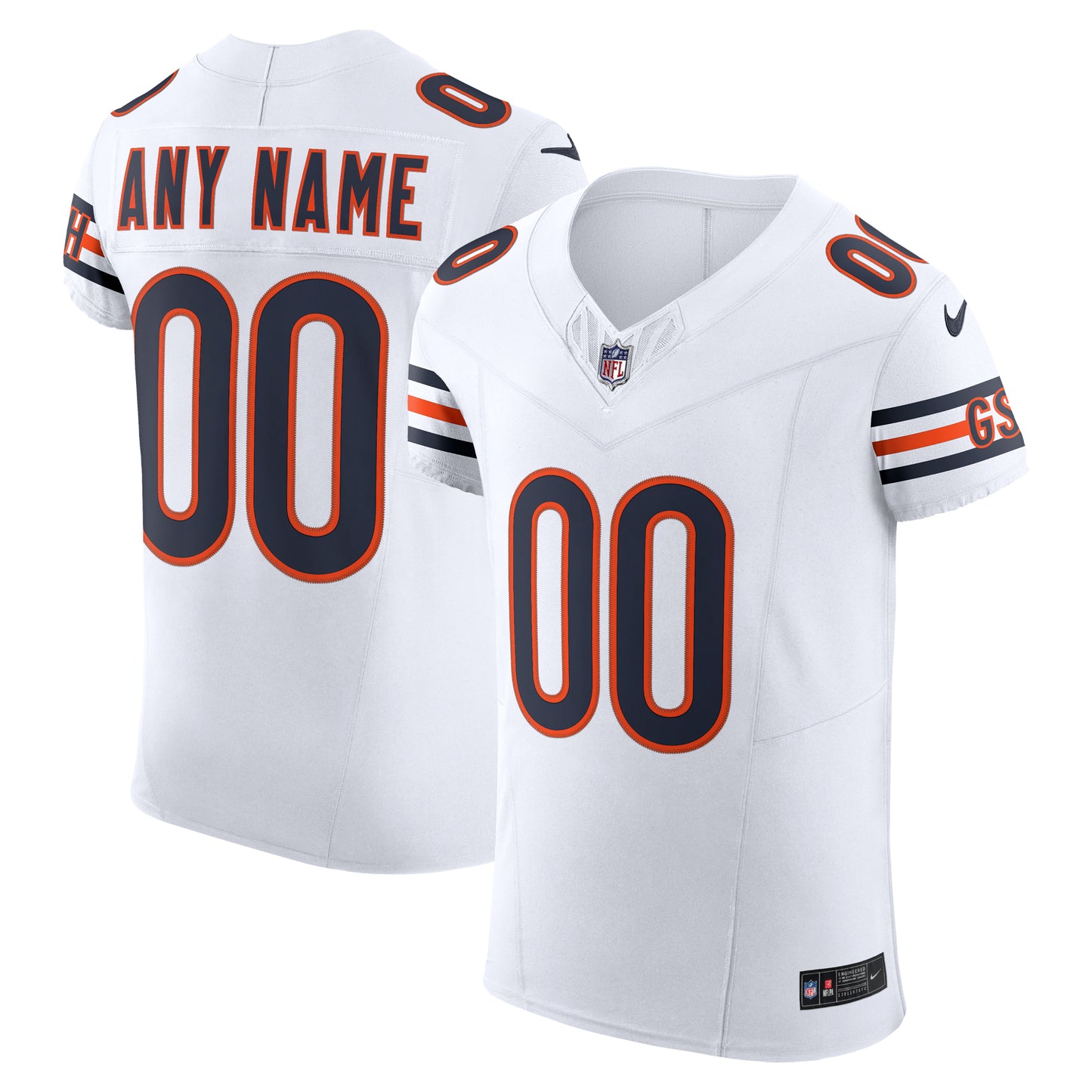 Men's Nike White Chicago Bears  Vapor F.U.S.E. Elite Custom Jersey