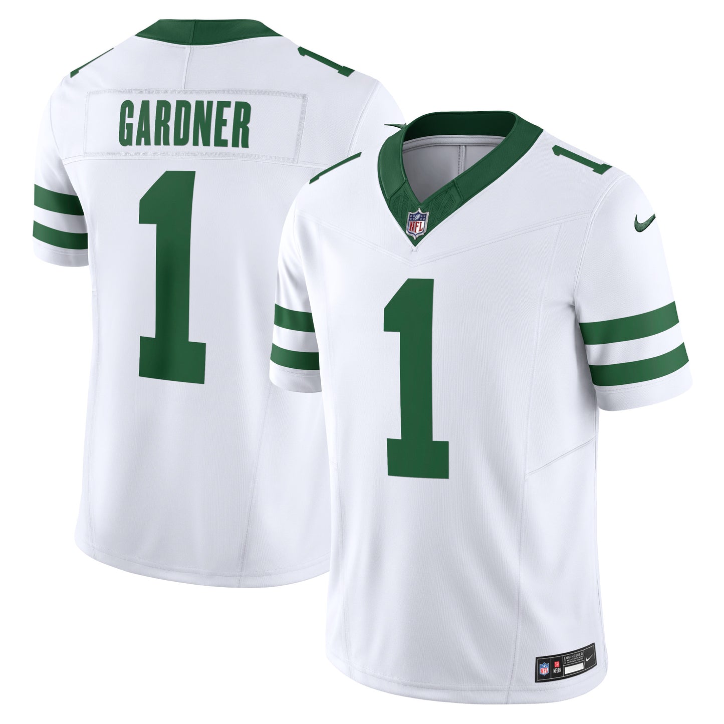 Men's Nike Ahmad Sauce Gardner Legacy White New York Jets Vapor F.U.S.E. Limited Jersey