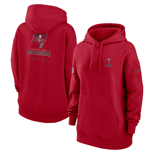 Women's Nike Red Tampa Bay Buccaneers 2023 Sideline Club Fleece Pullover Hoodie