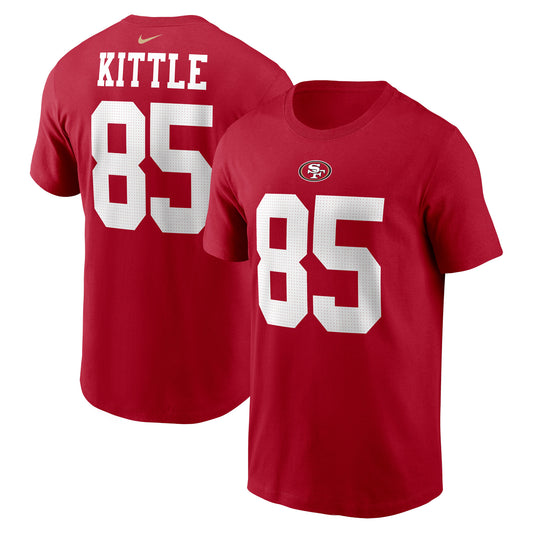 Men's Nike George Kittle Scarlet San Francisco 49ers Player Name & Number T-Shirt