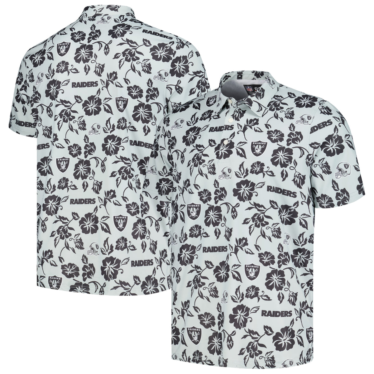 Men's Reyn Spooner Silver Las Vegas Raiders Pua Performance Polo