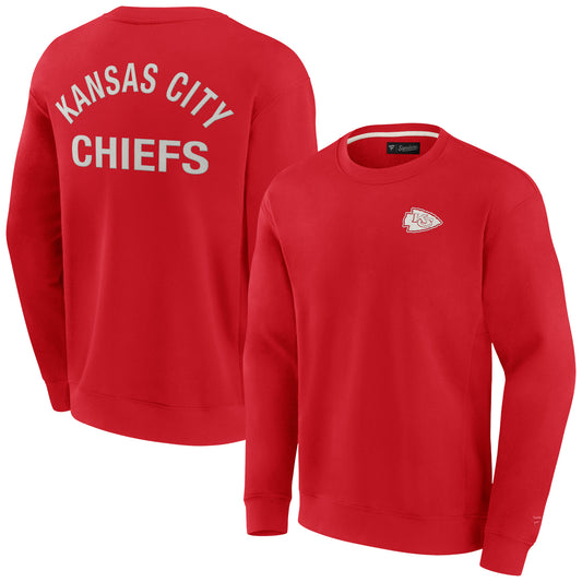 Unisex Fanatics Red Kansas City Chiefs Super Soft Pullover Crew Sweatshirt