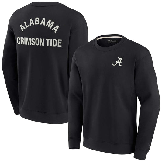 Unisex Fanatics Black Alabama Crimson Tide Super Soft Pullover Crew Sweatshirt